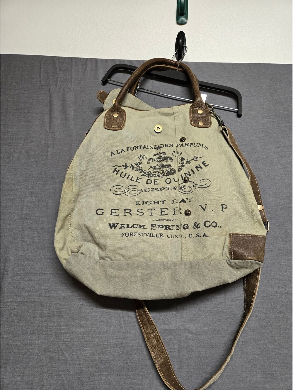 Myra Bag canvas leather shoulder tote